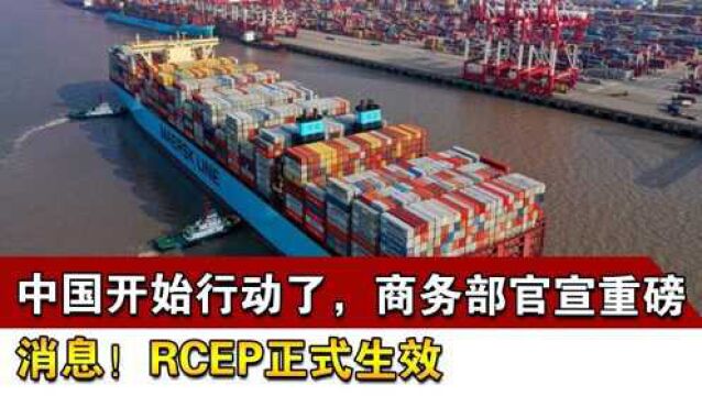 中国开始行动了,商务部官宣重磅消息!RCEP正式生效