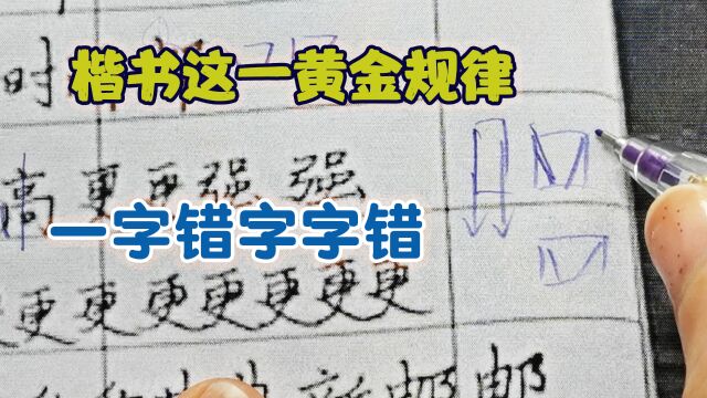 汉字黄金规律,可以用在带框的字中,一字错字字错