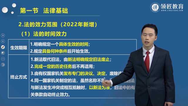 2022初会考试必看!法的渊源之法的效力范围