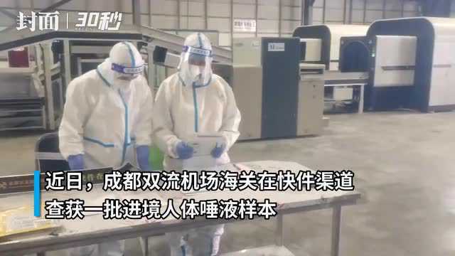 30秒 | 人体唾液样本申报入境却没证明文件 被成都海关查获