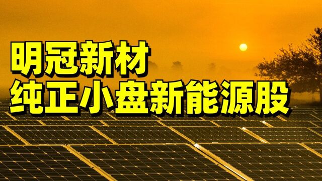 国产替代空间巨大,纯正小盘新能源股明冠新材,下一个恩捷股份?