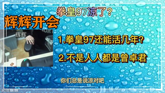 拳皇97还能再活几年?听听辉辉怎么说,不是人人都是曾卓君