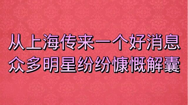 从上海传来一个好消息,众多明星为抗疫捐钱捐物,看看都有谁?手写