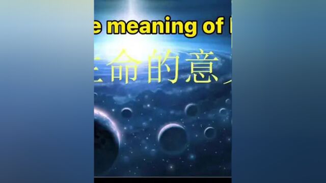 生命的意义 The meaning if life. #人生哲理