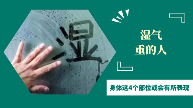 湿气重的人,身体这4个部位或会有所表现,占一个都抓紧调理