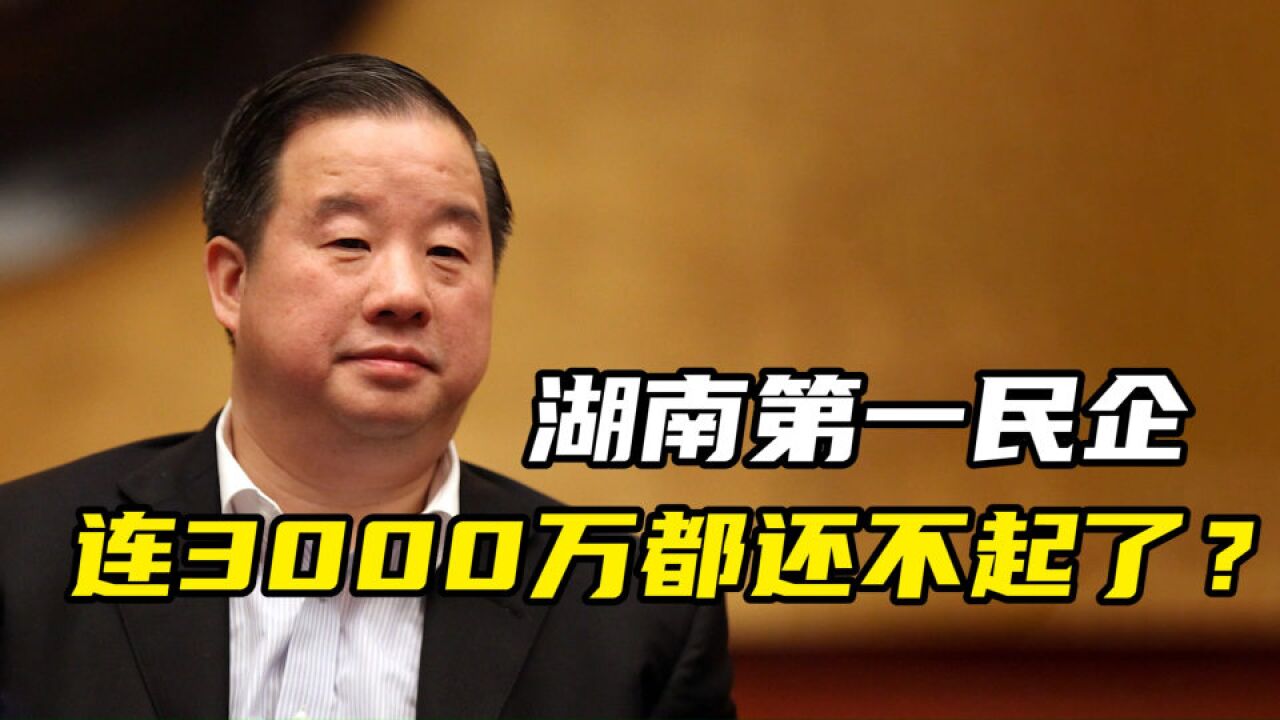 千亿资产的湖南第一民企,连3000万都还不起了?