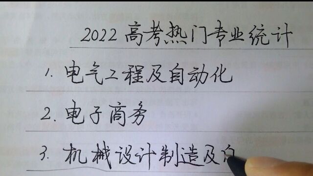 2022高考热门专业统计.