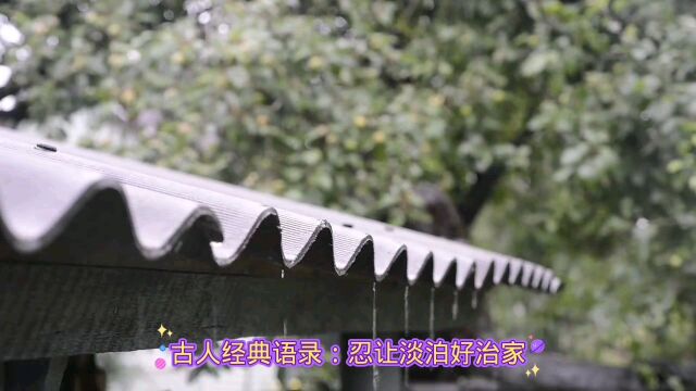 古人经典语录:忍让淡泊好治家