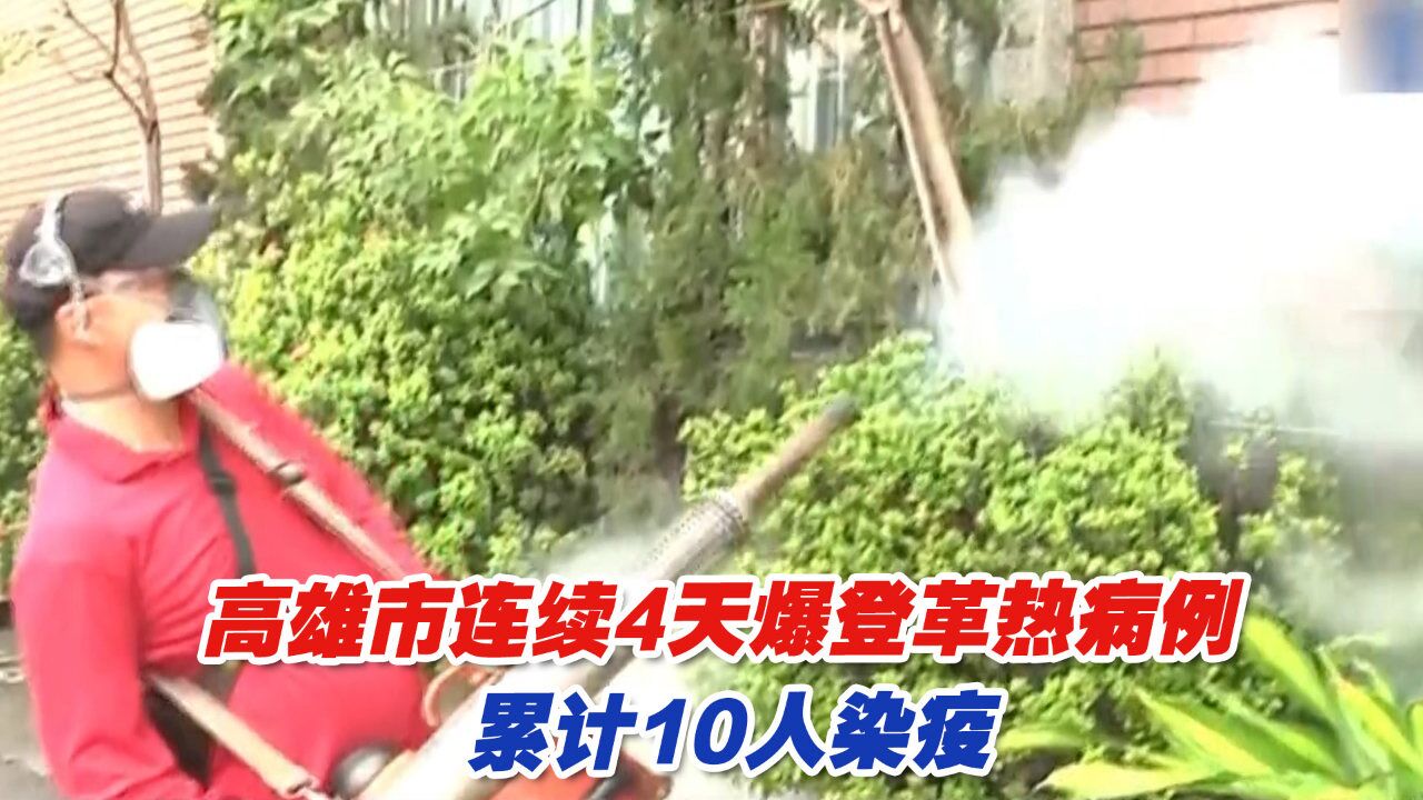 高雄市连续4天爆登革热病例,累计10人染疫