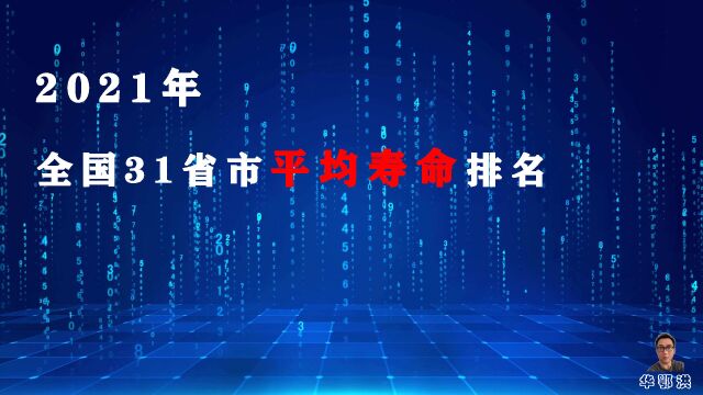 第61集|2021年全国31省市平均寿命排名