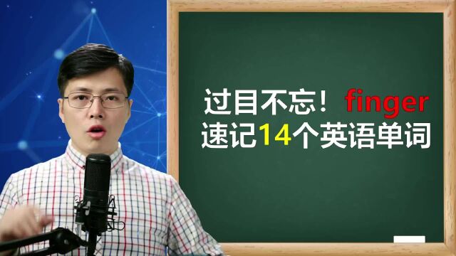 过目不忘?从finger开始巧记英语单词,这个方法像中文