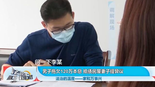 男子拖欠120万本息,抵债房屋妻子提异议,如何认定夫妻共同债务?