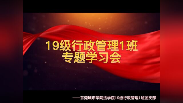 东莞城市学院法学院19级行政管理1班团支部专题学习会