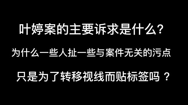 叶婷案的主要诉求是什么?