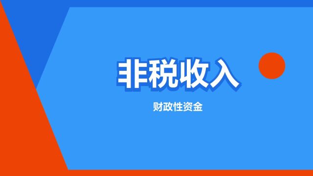 “非税收入”是什么意思?