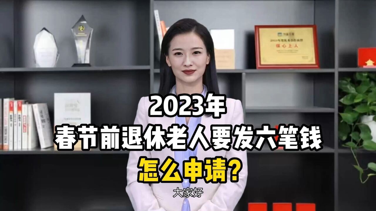 2023年春节前退休老人要发六笔钱,怎么申请?