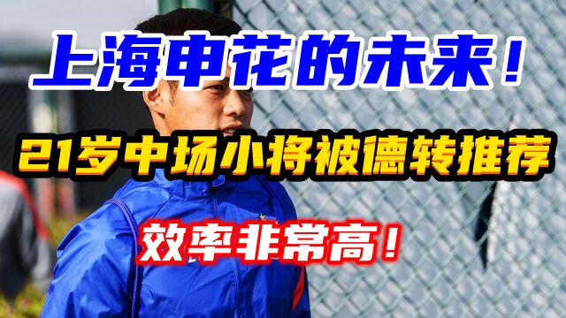 21岁海归小将被德转推荐!加盟申花后表现不错,身价涨到15万欧!