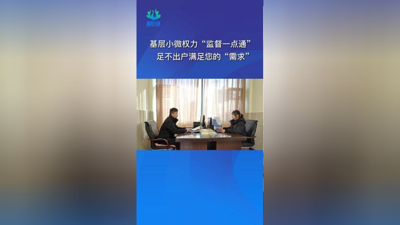 基层小微权力“监督一点通”,足不出户满足您的“需求”