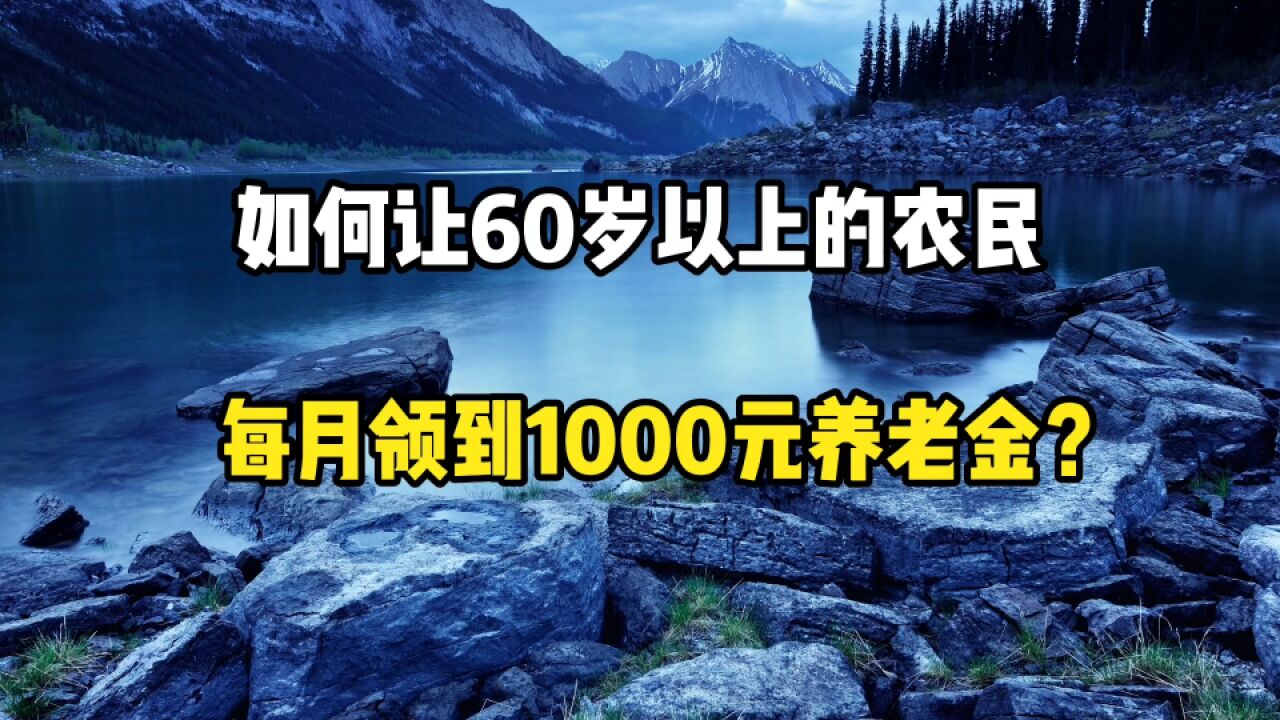 如何可以让60岁以上的农民,每月领到1000元养老金?