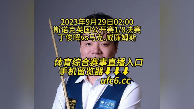 斯诺克英国公开赛1/8决赛官方直播:丁俊晖vs马克.威廉姆斯 在线(高清)在线直播观看