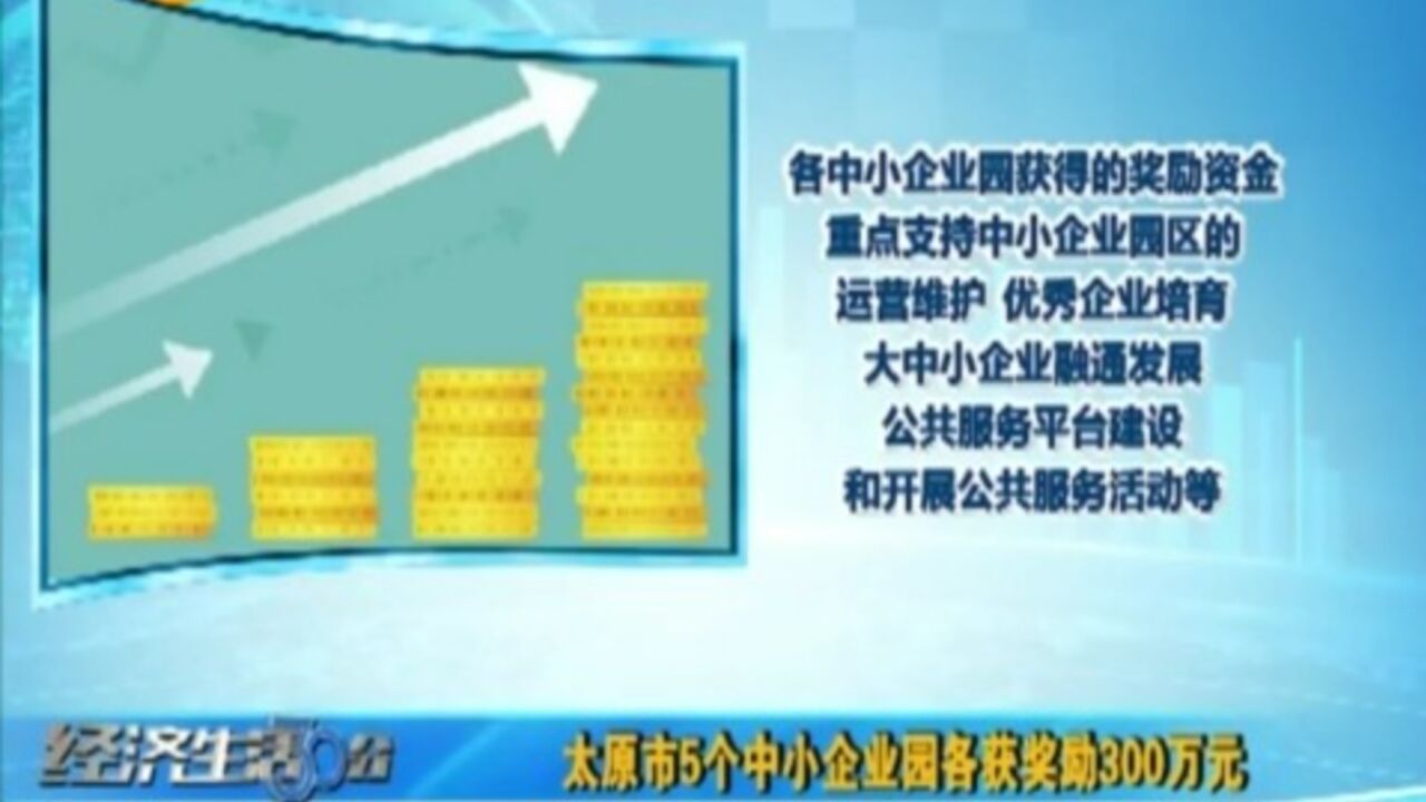 太原市5个中小企业园各获奖励300万元