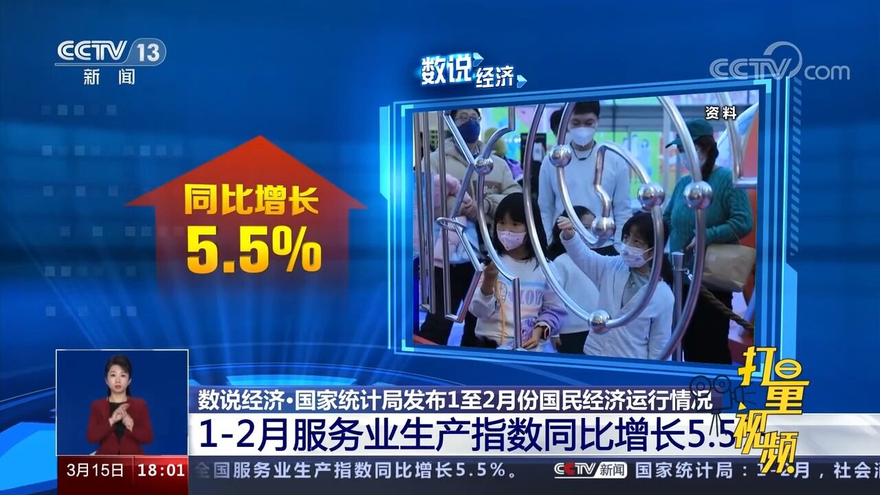 国家统计局:12月服务业生产指数同比增长5.5%