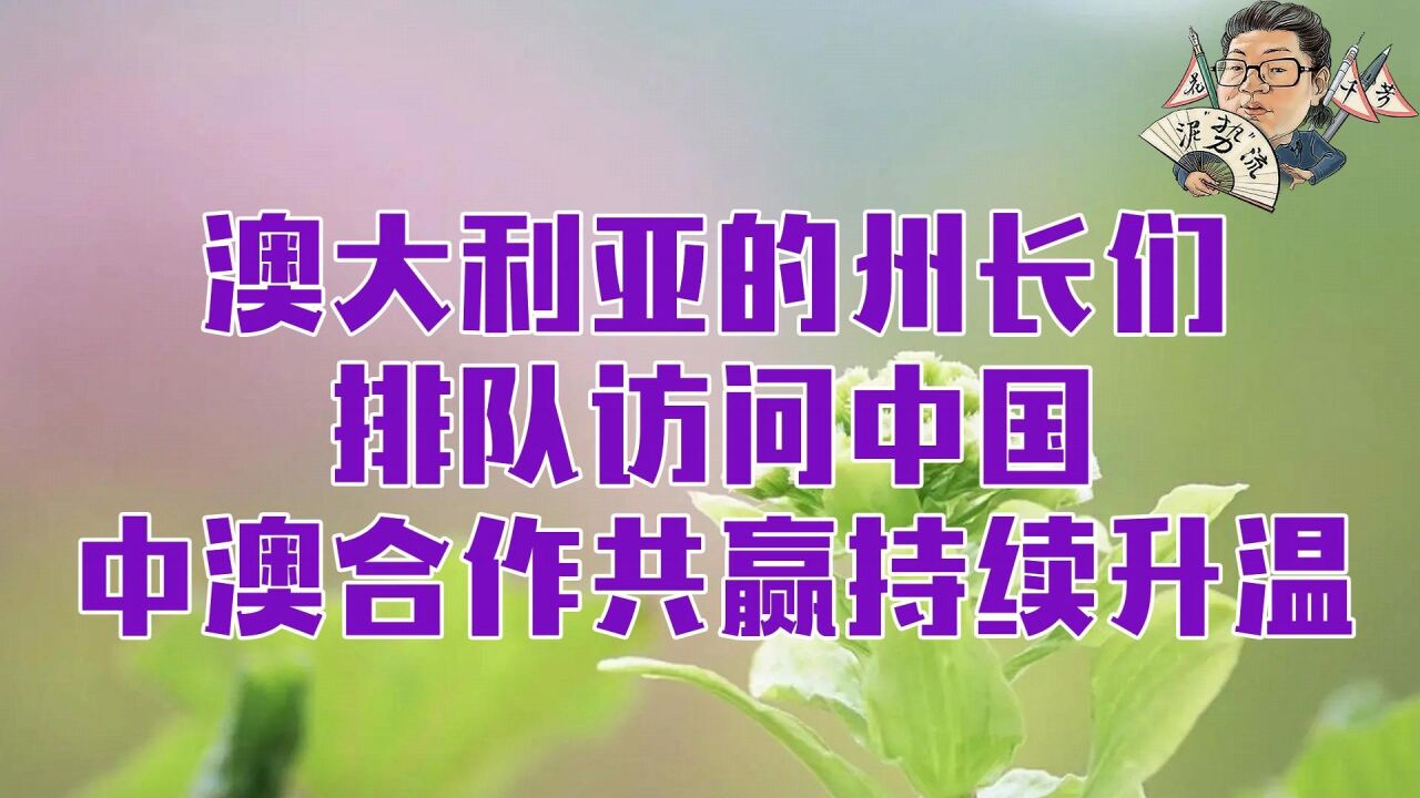 花千芳:澳大利亚的州长们,排队访问中国,中澳合作共赢持续升温