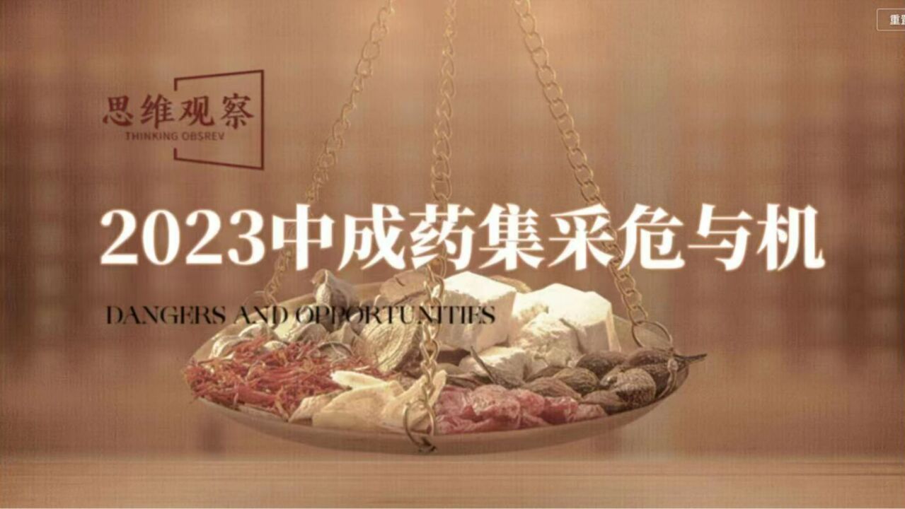 2023中成药集采危与机 | 思维观察