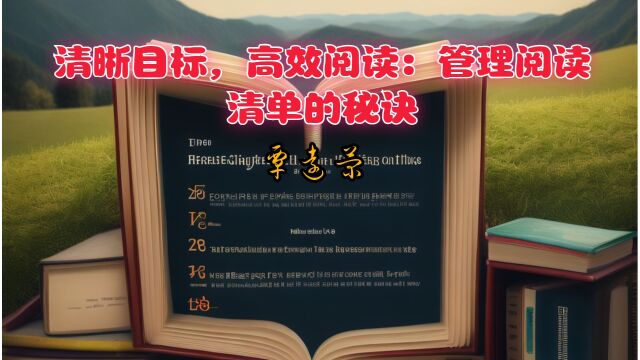 管理阅读清单的秘诀:清晰目标高效阅读