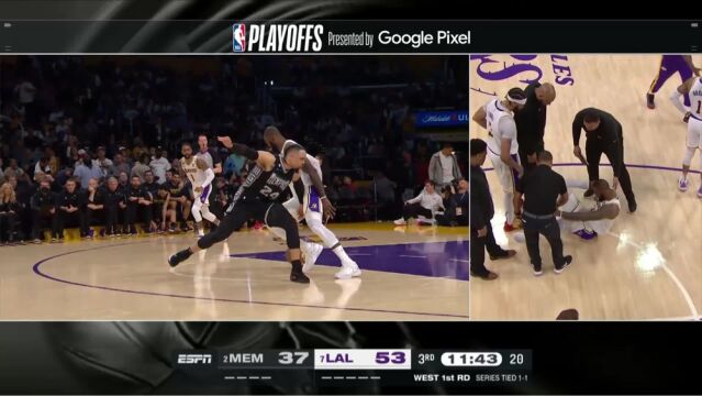 詹姆斯谈被狄龙击中裆部：我要站起身来 保护好王冠上的珠宝