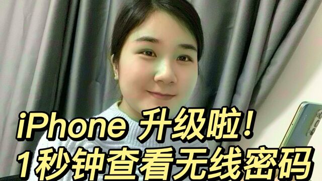 iPhone升级!一键查看无线密码!你的苹果有没有这个功能?