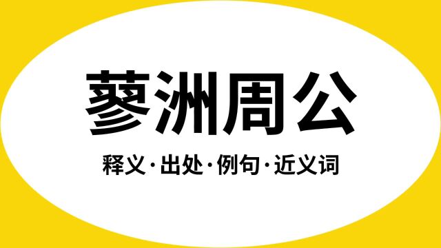 “蓼洲周公”是什么意思?