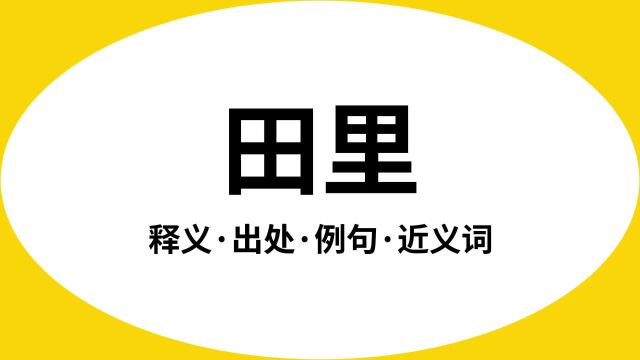 “田里”是什么意思?