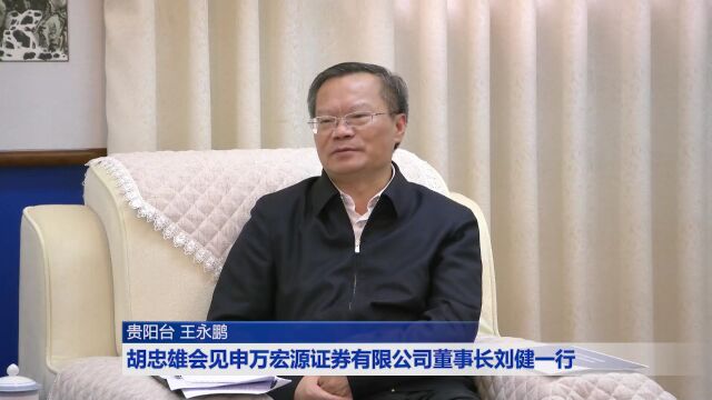 胡忠雄会见申万宏源证券有限公司董事长刘健一行