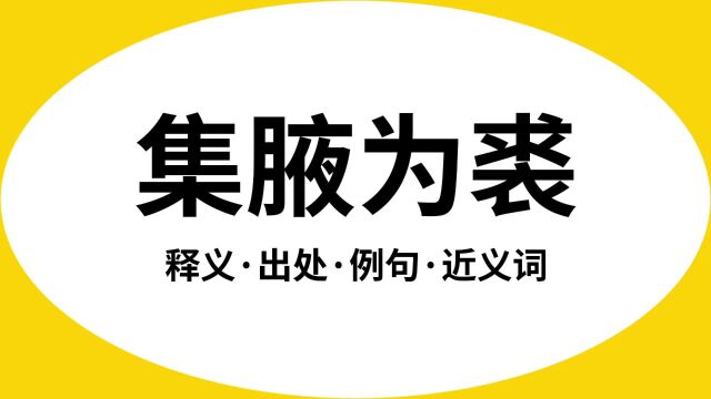 “集腋为裘”是什么意思?