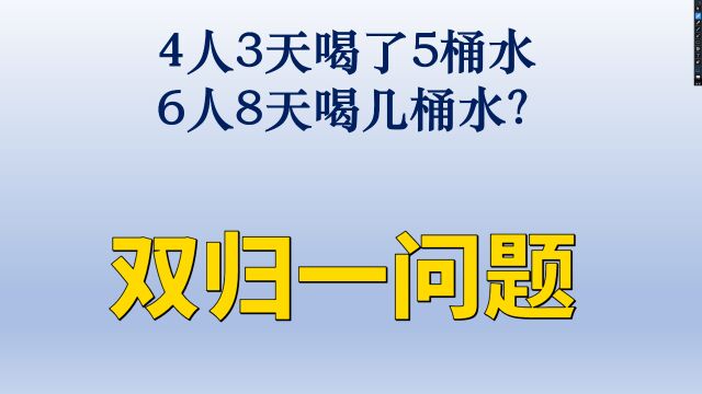 小学数学双归一问题必考必会题型