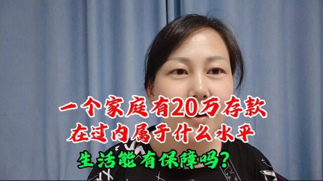 一个家庭有20万存款,在国内属于什么水平,生活能有保障吗?