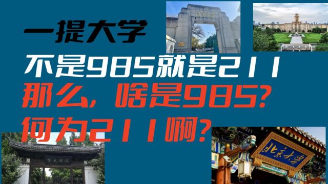 都说985和211大学,那么何为985,啥是211啊?