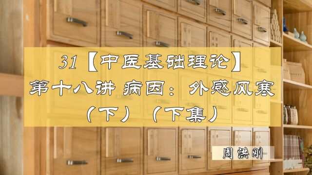 31【中医理论基础】第十八讲——病因:外感六淫(下)(下集)