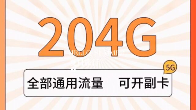 29块就有204G?而且还能办理副卡,还能办理宽带这还不赶快搞起来?