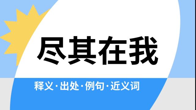 “尽其在我”是什么意思?