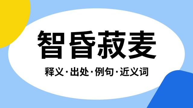 “智昏菽麦”是什么意思?