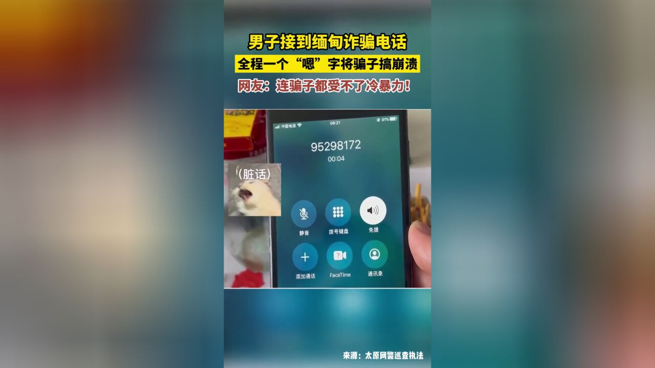 果然连骗子都受不了冷暴力!全程一个“嗯”字将骗子搞崩溃!