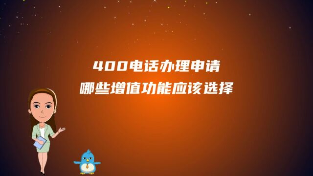 400电话办理申请哪些增值功能应该选择