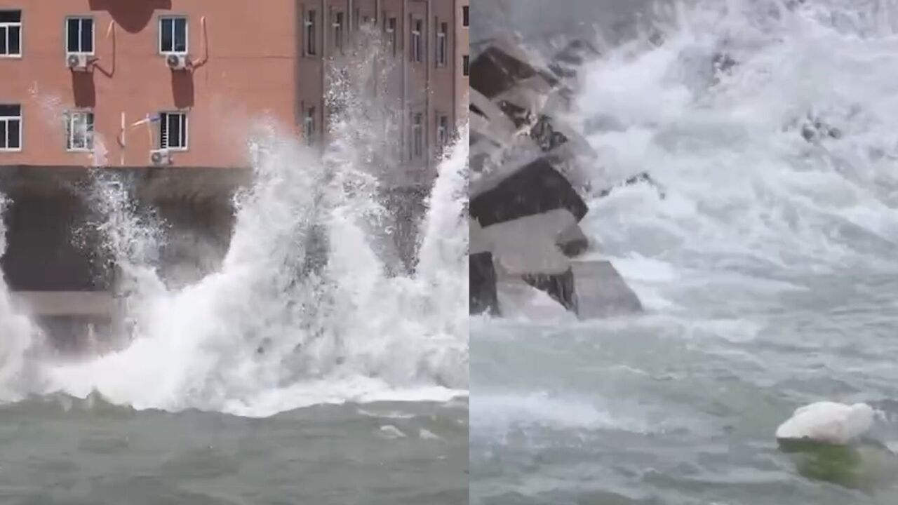 台风“苏拉”逼近:东南沿海刮起大风 海浪拍岸掀起数米高大浪