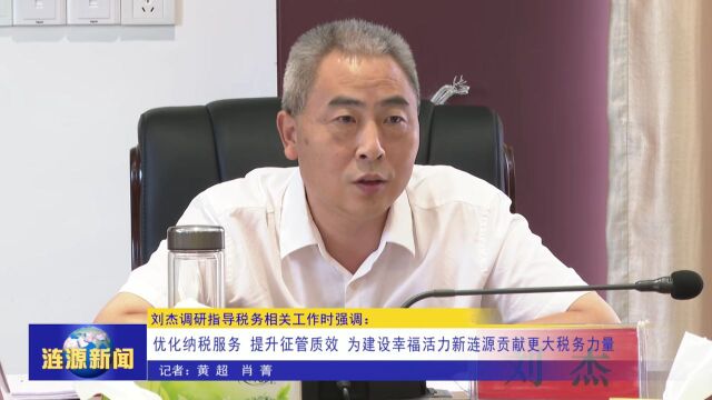 刘杰调研指导税务相关工作时强调:优化纳税服务 提升征管质效 为建设幸福活力新涟源贡献更大税务力量