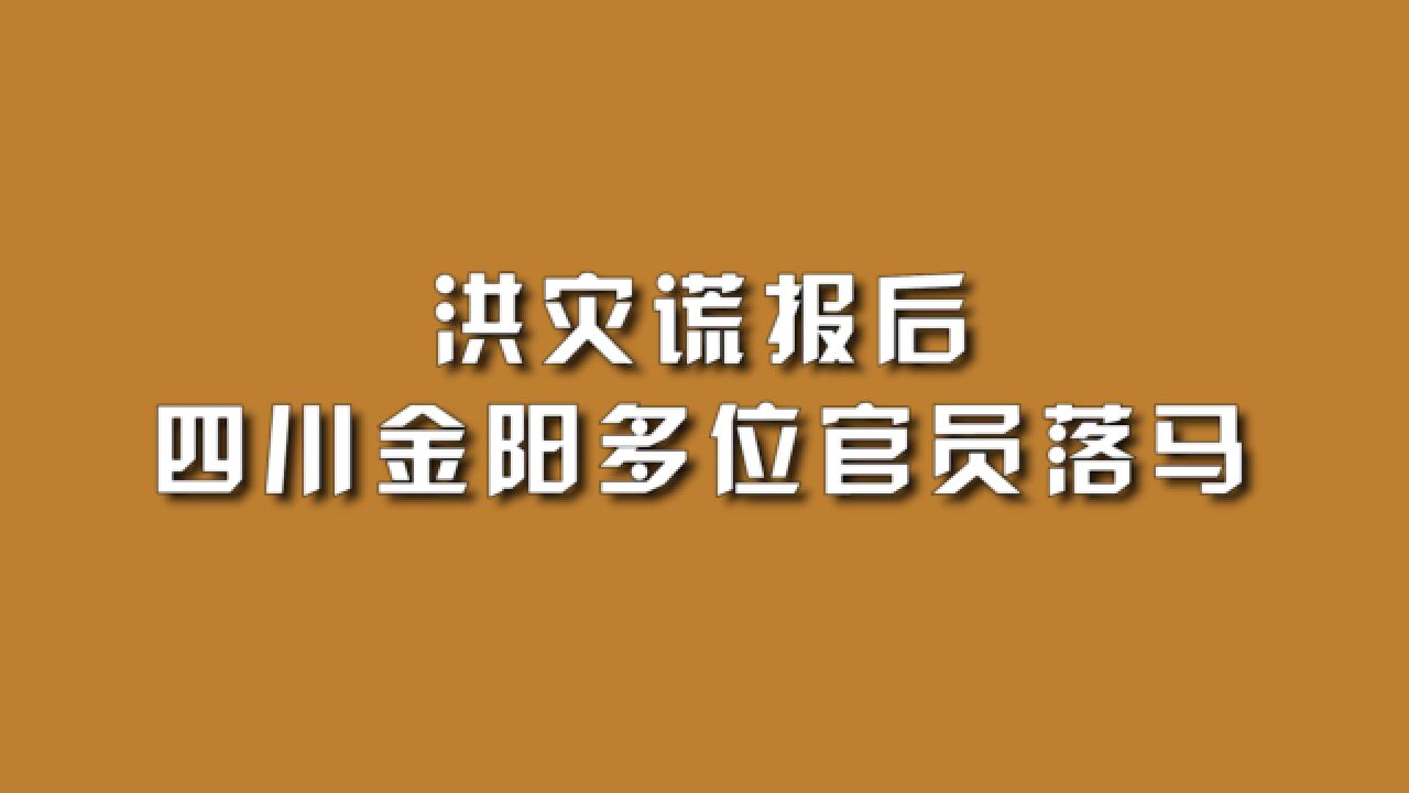 洪灾谎报后,四川金阳多位官员落马.