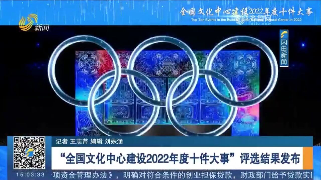 关注!“全国文化中心建设2022年度十件大事”评选结果发布