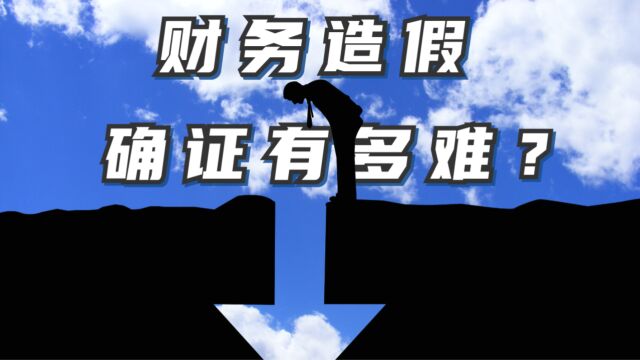 【神秘财技】二级市场确证公司财务造假难在哪?