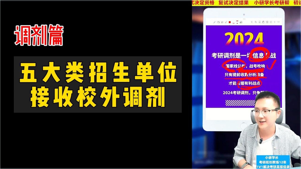 哪五大类招生单位接收校外调剂?